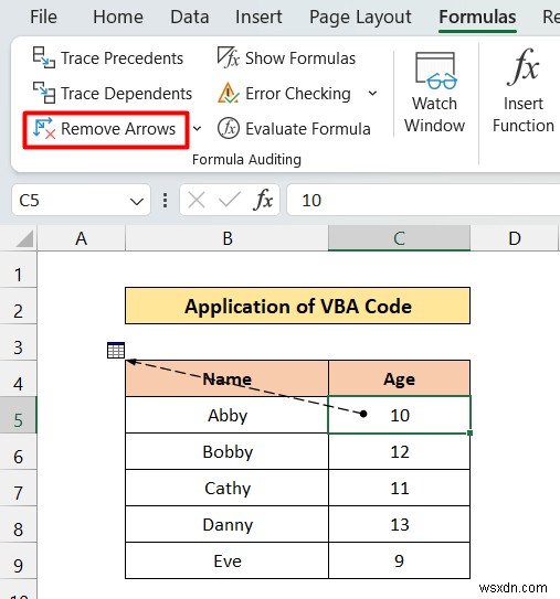 Excel で依存関係を別のシートにトレースする方法