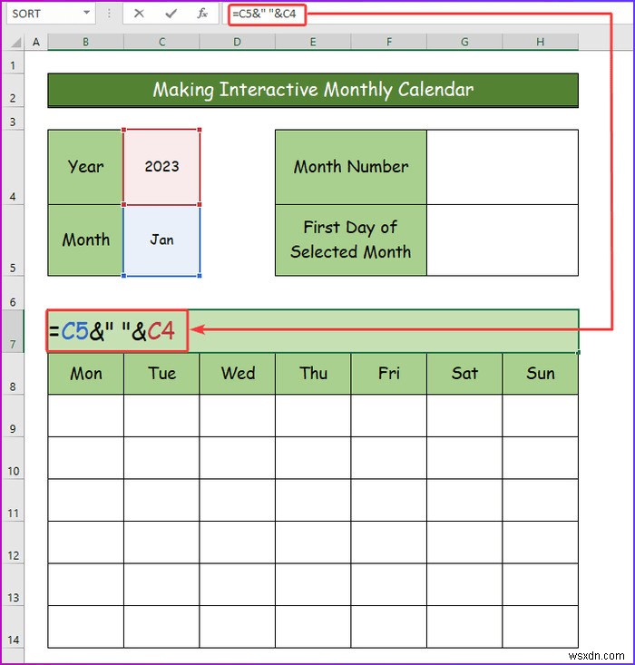 Excel でインタラクティブなカレンダーを作成する方法 (2 つの簡単な方法)