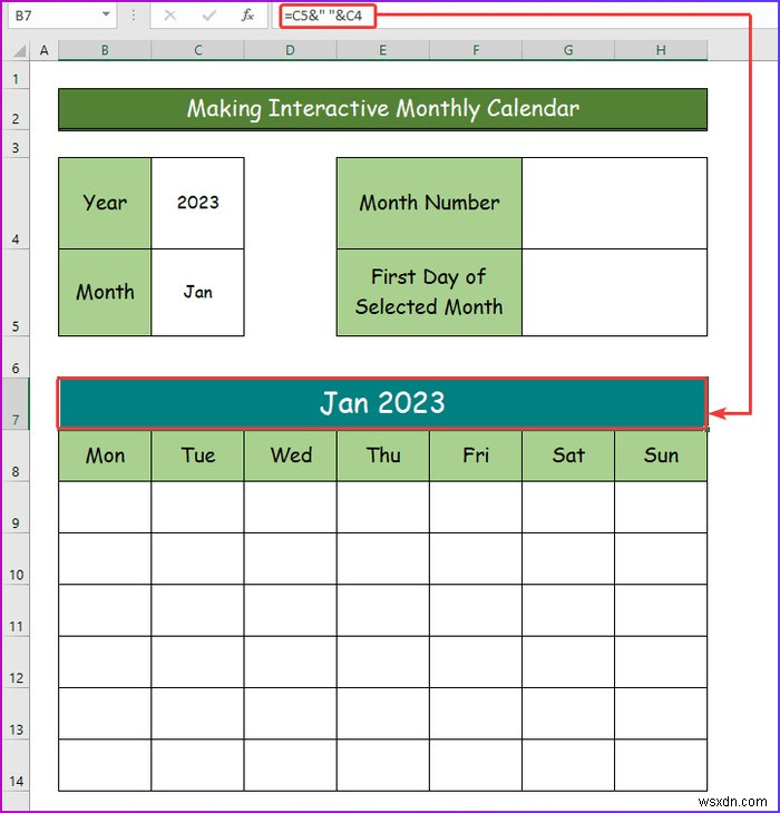 Excel でインタラクティブなカレンダーを作成する方法 (2 つの簡単な方法)