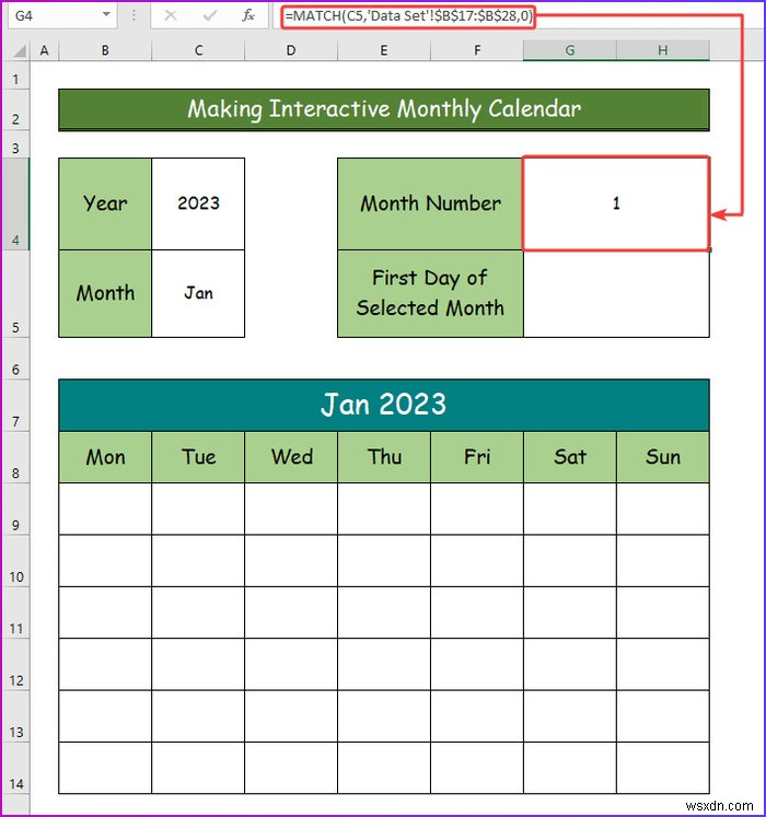 Excel でインタラクティブなカレンダーを作成する方法 (2 つの簡単な方法)