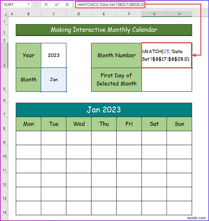 Excel でインタラクティブなカレンダーを作成する方法 (2 つの簡単な方法)