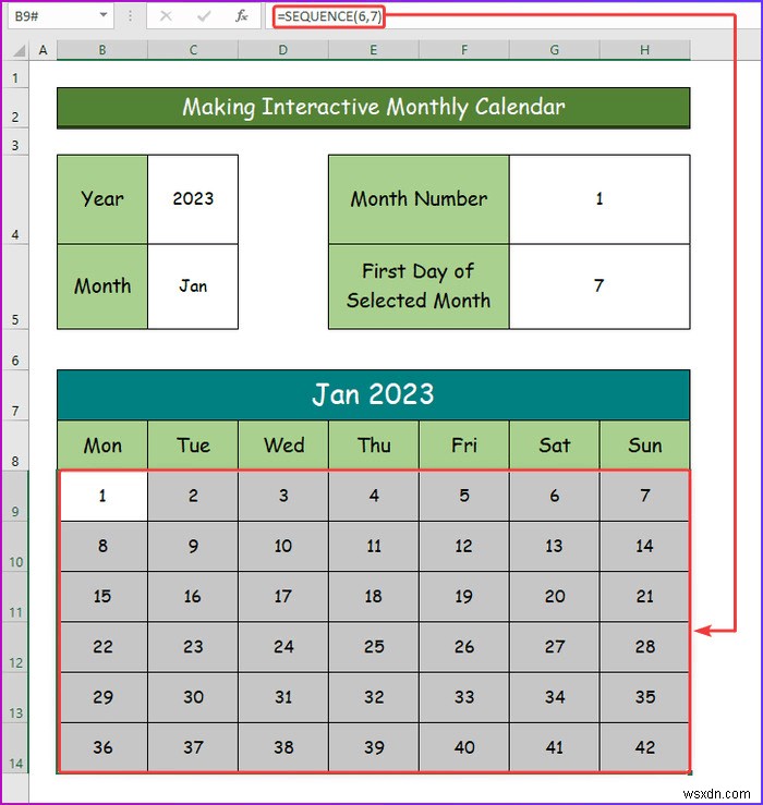 Excel でインタラクティブなカレンダーを作成する方法 (2 つの簡単な方法)