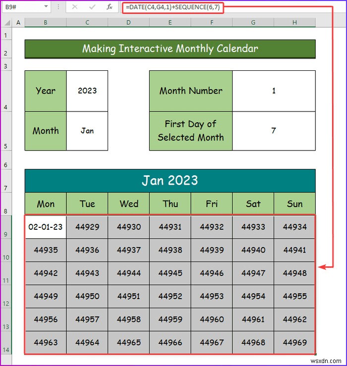 Excel でインタラクティブなカレンダーを作成する方法 (2 つの簡単な方法)