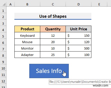 Excel でマクロなしでボタンを作成する方法 (3 つの簡単な方法)