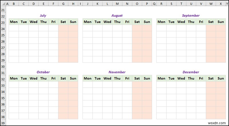 Excel で年間カレンダーを作成する方法 (簡単な手順)