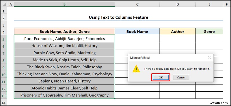 Excel でテキストを複数の区切り記号を持つ列に変換する方法