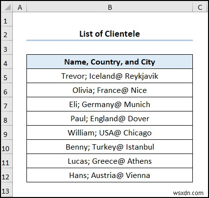 Excel でテキストを複数の区切り記号を持つ列に変換する方法