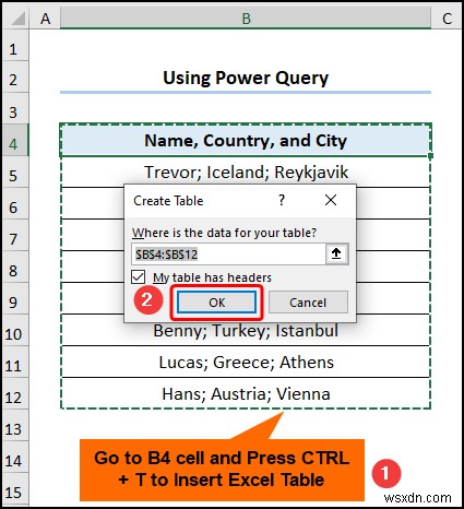 Excel でテキストを複数の区切り記号を持つ列に変換する方法