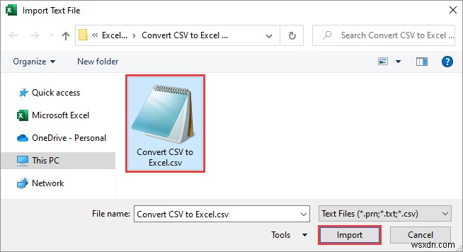 簡単な手順で CSV を Excel に自動変換