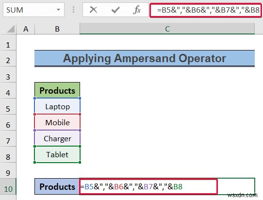 Excel で列を区切り記号付きのテキストに変換する方法