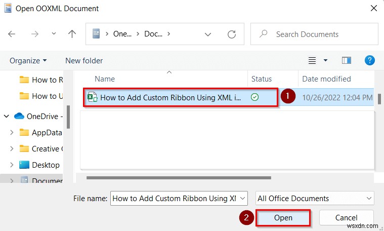 Excel で XML を使用してカスタム リボンを追加する方法