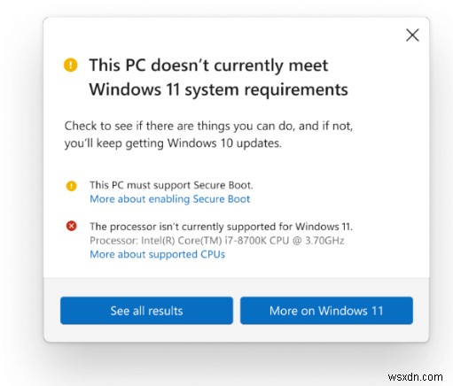 Microsoft は Windows 11 の最小仕様を更新し、サポートされていない PC でもアップグレードが可能であることを確認しています