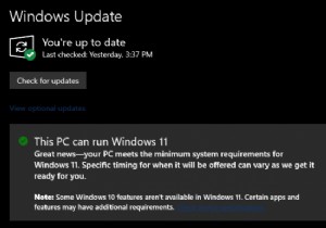 Windows UpdateがWindows 11への対応可否をWindows 10ユーザーに通知開始