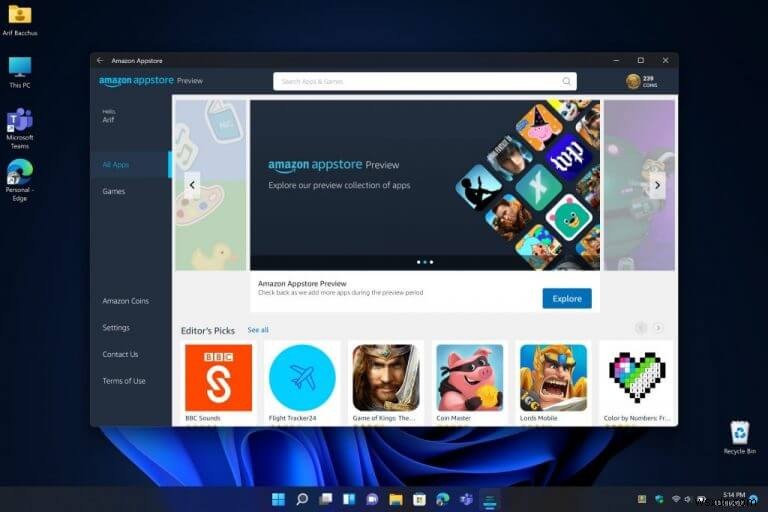 Amazon App Store から Windows 11 で Android アプリを実行する方法 (ハンズオン ビデオ)