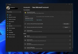 1 月の Windows 11 のオプションの更新により、Microsoft アカウント パネルが設定アプリに追加されます