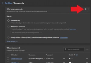 Windows 11 の Microsoft Edge でパスワードを保存または忘れる方法