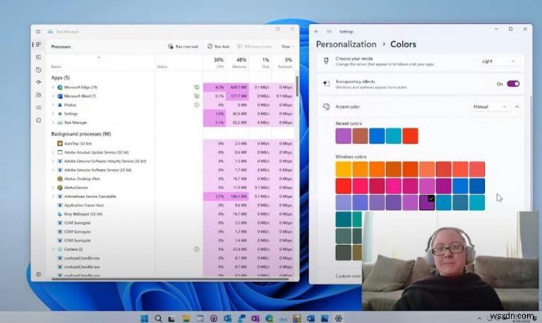 Microsoft は、Windows 11 のタスク マネージャー使用領域のアクセント カラーのサポートをほのめかします