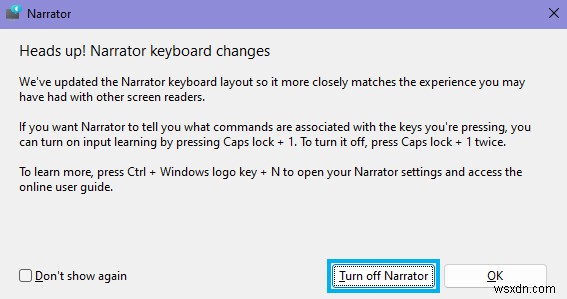 Windows 11 ナレーターを停止または開始する方法