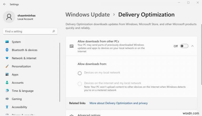 Windows 11 で配信の最適化をオフにする方法