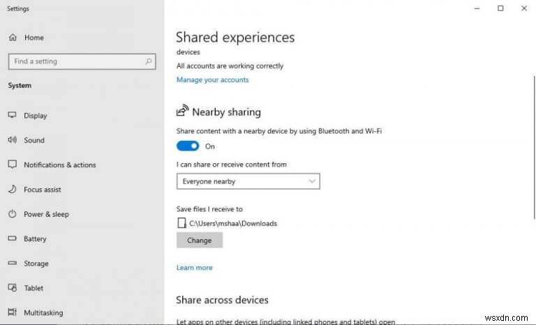 Windows 10 または Windows 11 で Nearby 共有を使用する方法