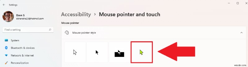 Windows 11 でマウス カーソルの色を変更する方法
