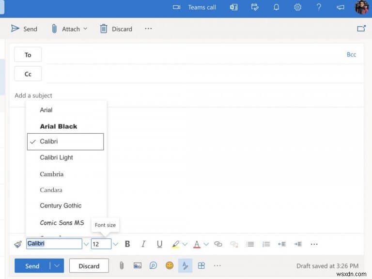 Outlook でフォントを変更する方法