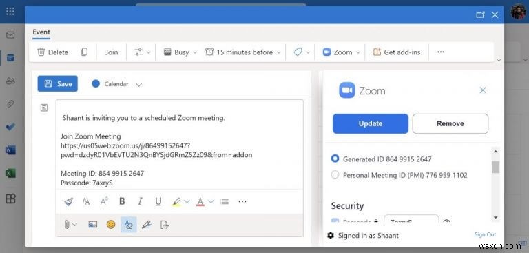 Zoom を Outlook アカウントに追加する方法