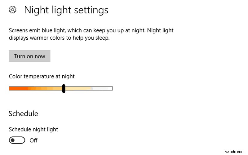Windows 10 Creators Update でナイト ライトを設定する方法