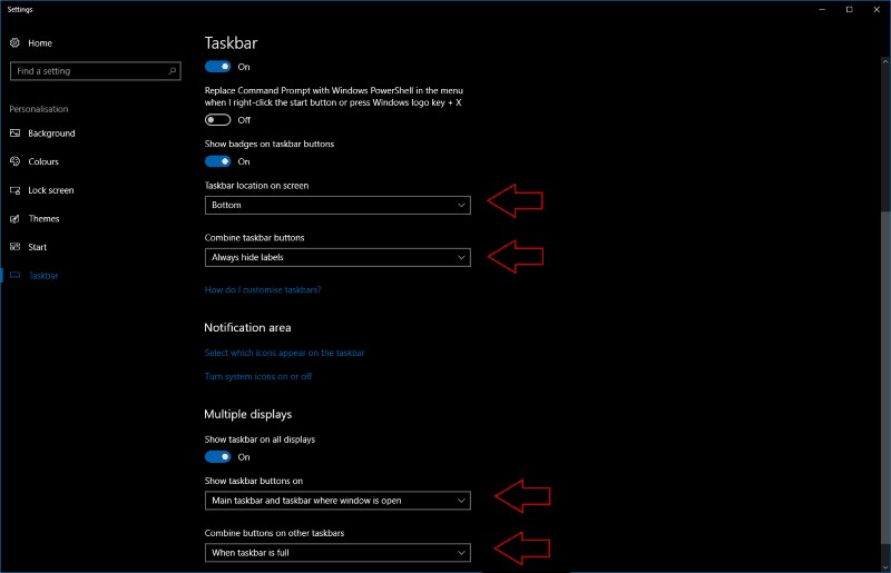 Windows 10 でタスク バーの位置を変更する方法