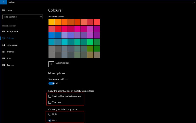 Windows 10 Creators Update で独自のアクセント カラーを設定する方法 