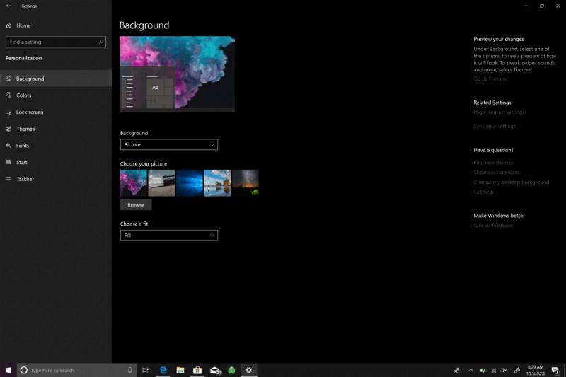 Windows 10 で背景を変更する方法