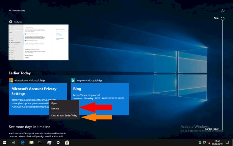 Windows 10 タイムラインの履歴を削除する方法