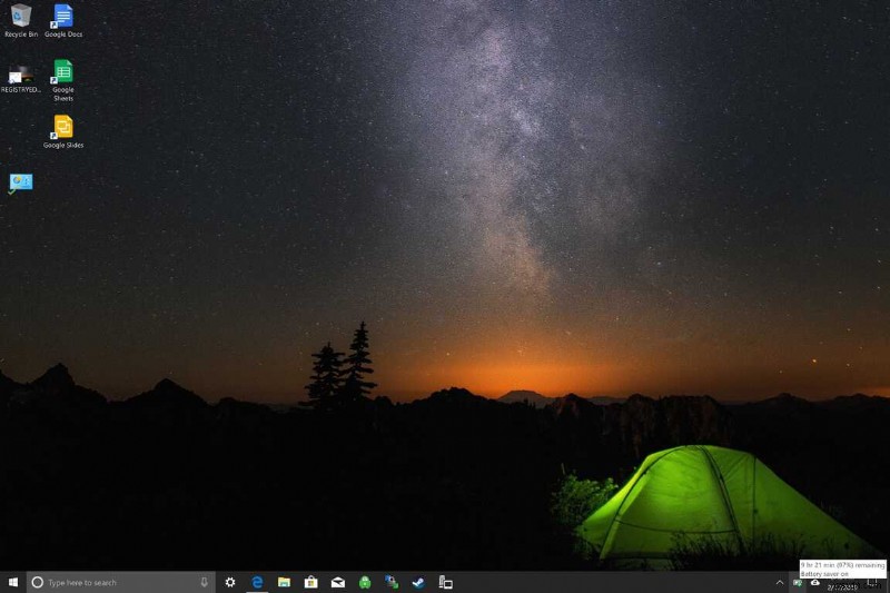 Windows 10 でバッテリー残量インジケータを有効にする方法