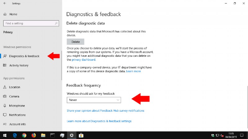 Windows 10 がフィードバックを求めないようにする方法