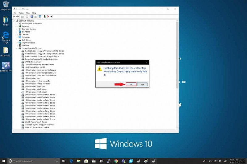 Windows 10 でタッチスクリーンを無効にする方法