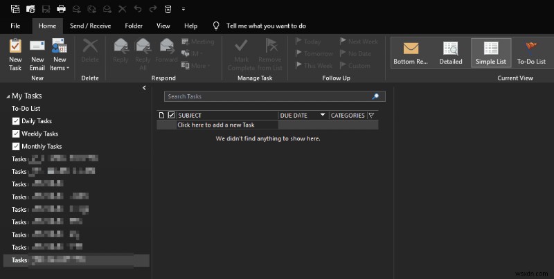 開始日が将来の Outlook タスクを非表示にする方法