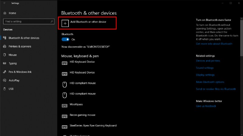 Windows 10 PC から Bluetooth 経由でファイルを送信する方法