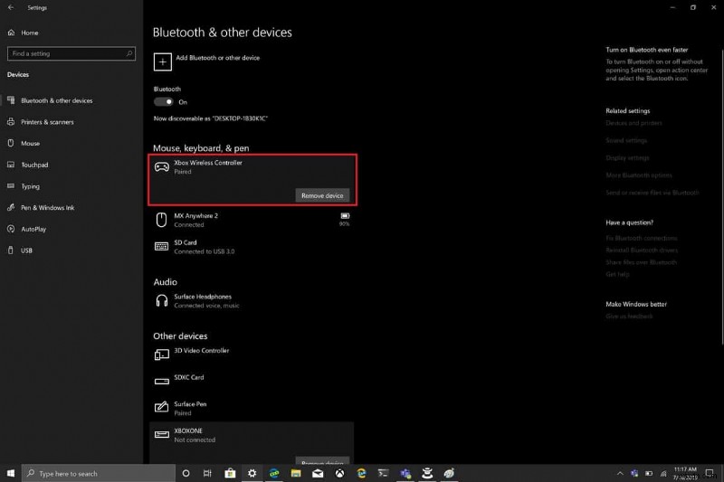Windows 10 で Xbox One コントローラーのバッテリー レベルを確認する方法