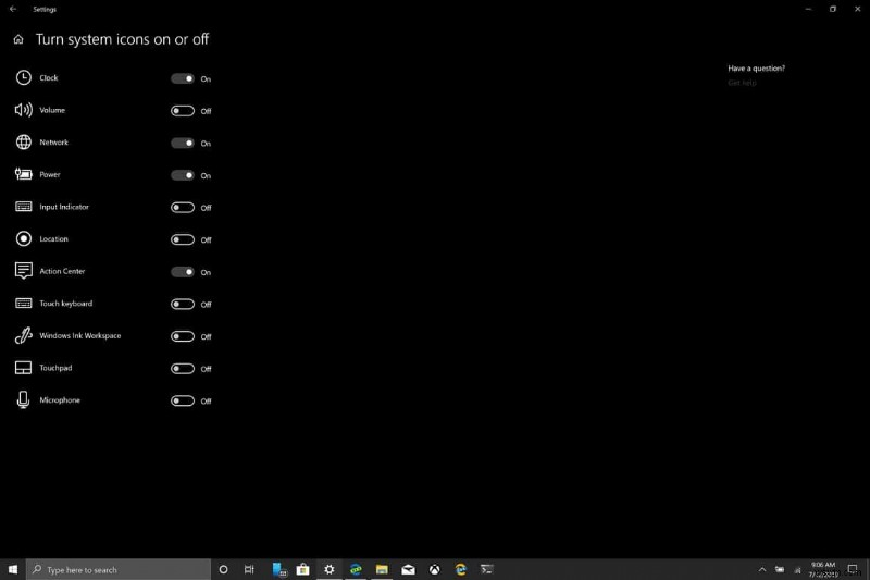Windows 10 でシステム アイコンをオンまたはオフにする方法