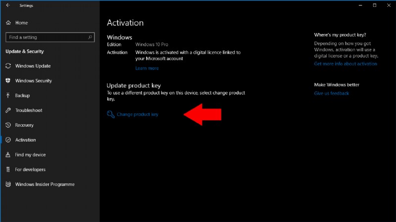 Windows 10 でプロダクト キーを変更する方法