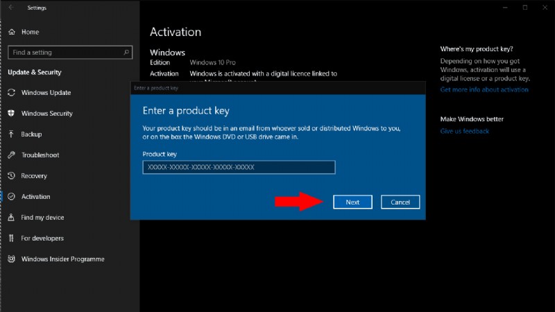 Windows 10 でプロダクト キーを変更する方法