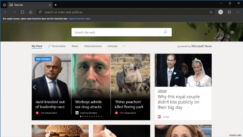 Microsoft Edge Insider で新しいタブ ページをカスタマイズする方法