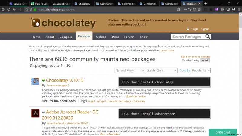 Windows 10 用パッケージ マネージャー、Chocolatey をインストールして使用する方法