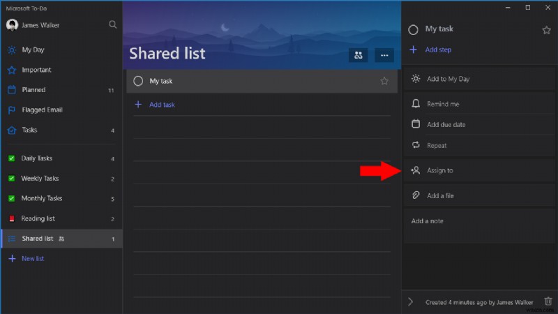 Microsoft To-Do でタスクをユーザーに割り当てる方法