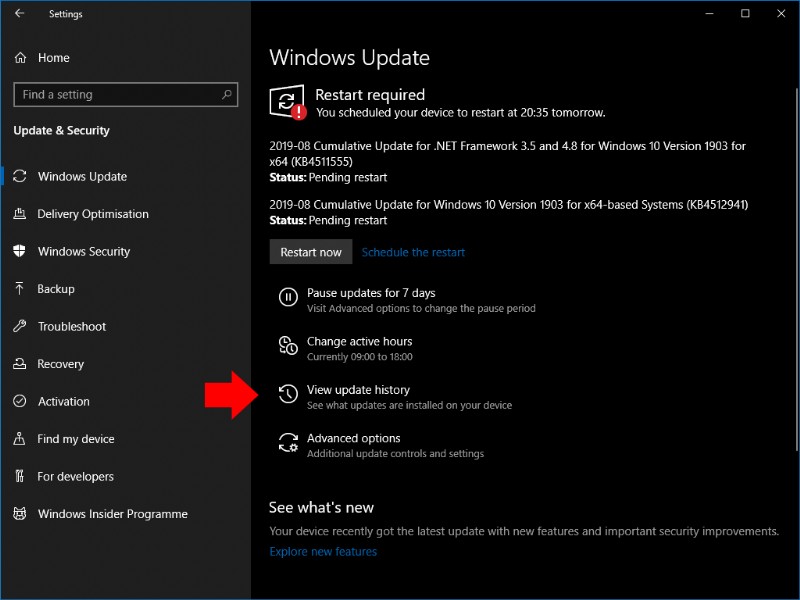 Windows 10 でインストールされた更新プログラムを表示する方法