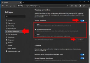 Edge Insider で追跡防止を使用する方法