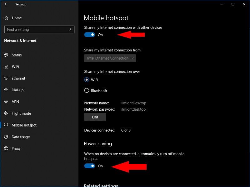 Windows 10 でワイヤレス ホットスポットを使用する方法