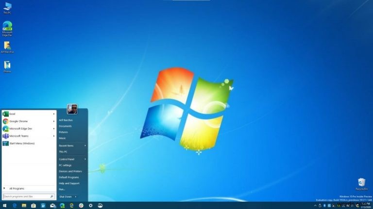 Windows 10 の外観と動作を Windows 7 のようにする方法 