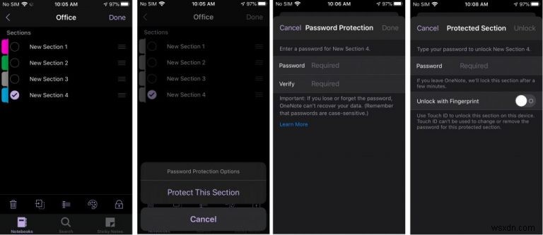 Windows、iOS、Android、MacOS の OneNote でノートブック セクションをパスワードで保護する方法