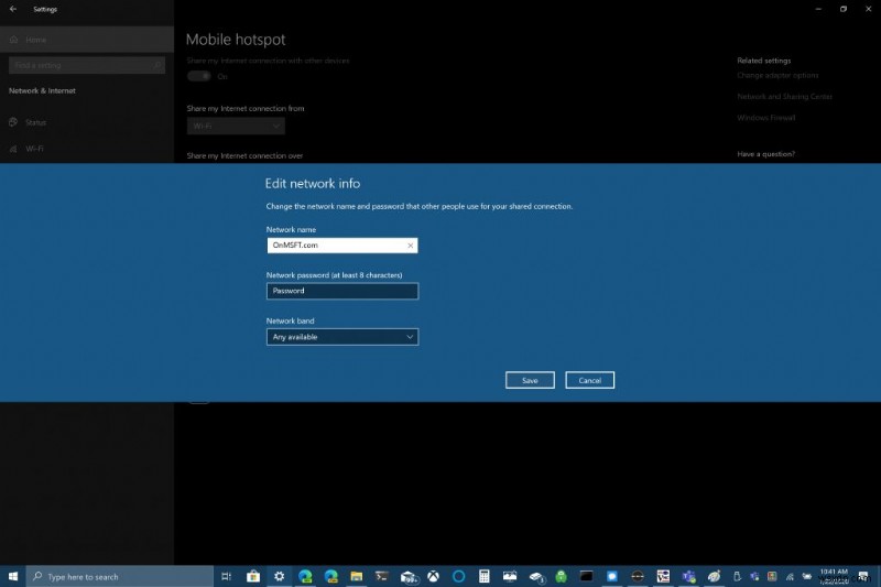 Windows 10 PC をモバイル ホットスポットとして使用する方法